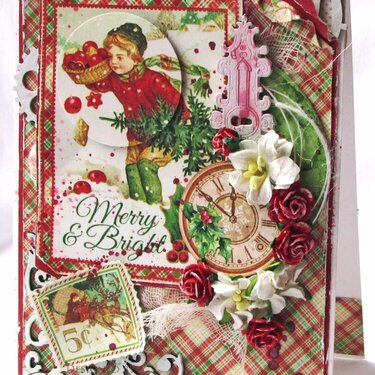 Merry &amp; Bright Christmas Card Featuring Leaky Shed Studio Chipboard