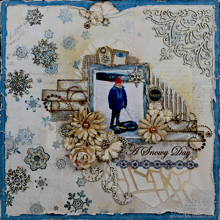 &quot;A Snowy Day&quot; Layout by DT Tracey Sabella