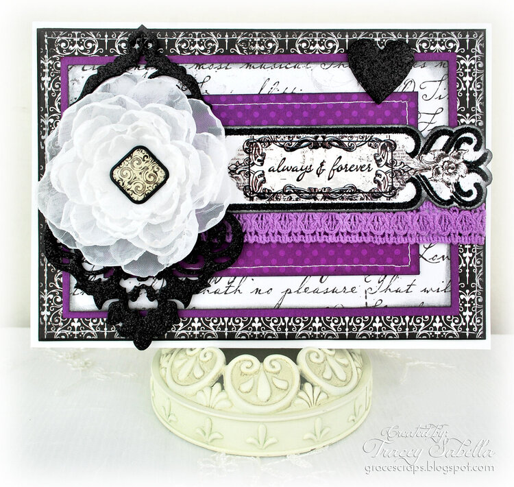 Wedding Card with Glittered Chipboard