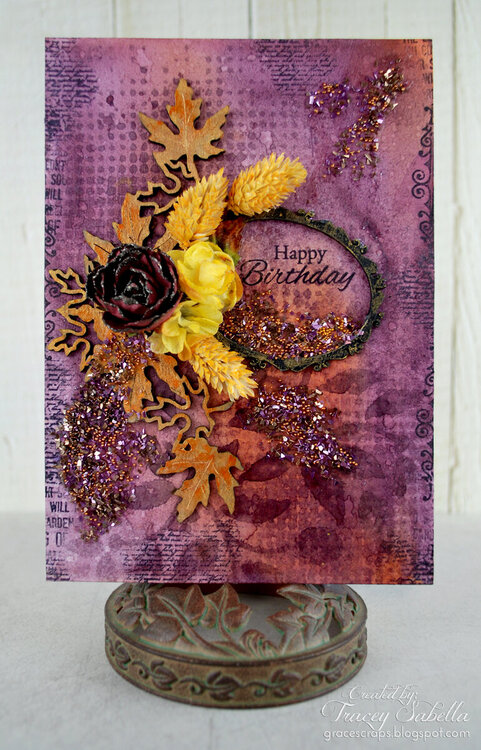 Mixed Media Birthday Card Featuring Leaky Shed Studio Chipboard