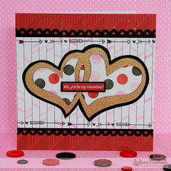 Modern Double Hearts Valentine's Card by Juliana Michaels