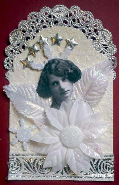 Vintage Tag with photo of my mom