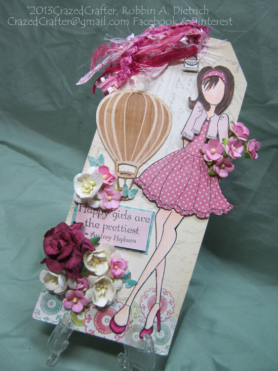 Prima Mixed Media Doll Stamp Tag