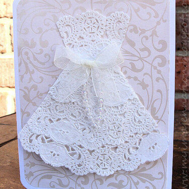 Lace Doily Dress Card