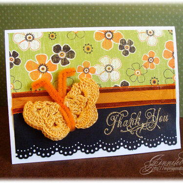 Crocheted Butterfly Card