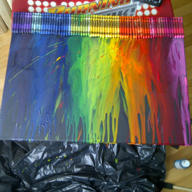 melted crayon canvas