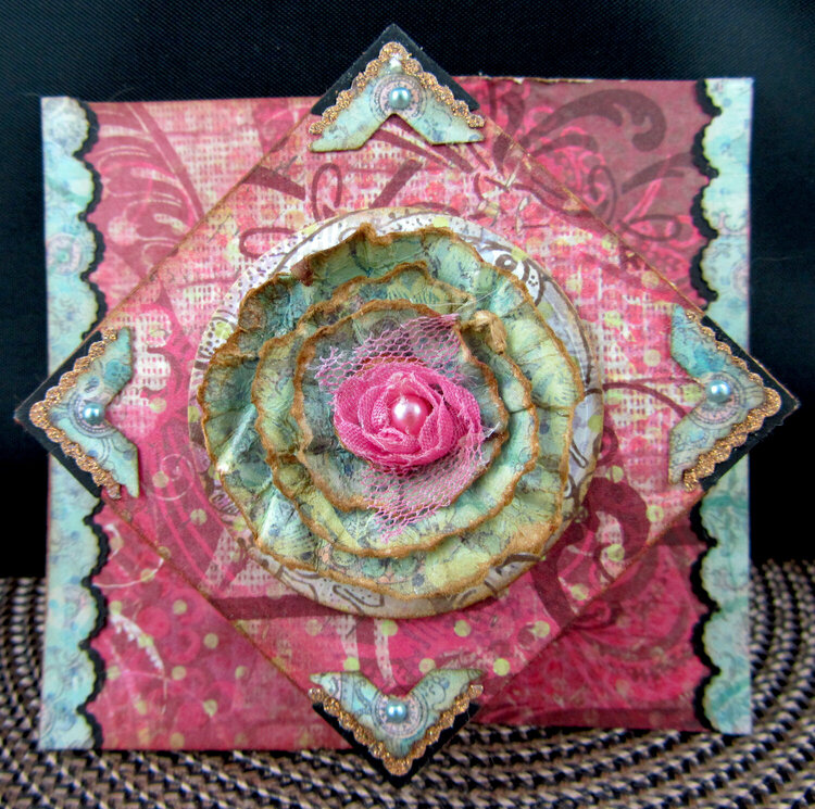 Flower Diamond Fold Card