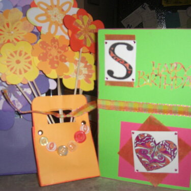Flower Holders and Flowers + Card