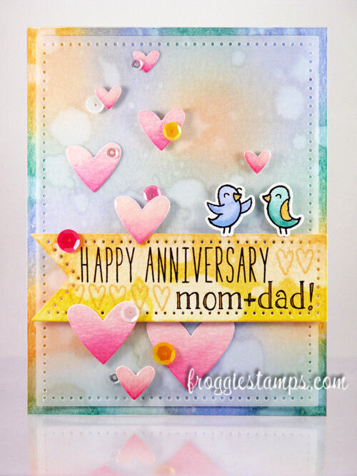 Happy Anniversary Mom + Dad! with Distress Inks