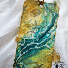 "Ebb and Flow" Mixed Media Tag