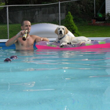 ***Hanging out drink some Summer Shandy with the dog**