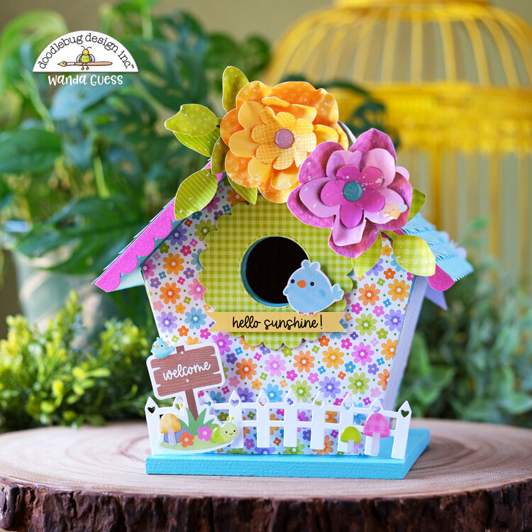 Spring Birdhouse with Doodlebug Fairy Garden Collection!