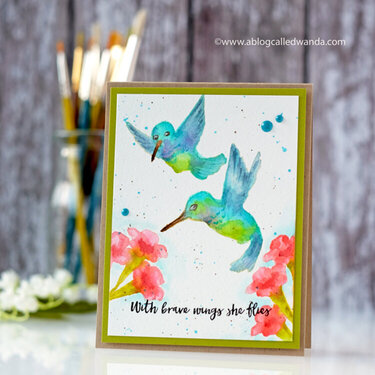 No Line Watercoloring - Hero Arts Hummingbirds