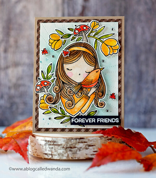 Autumn Princess - Fall Card with Waffle Flower Stamps