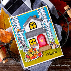 Autumn Farmhouse Card with Lawn Fawn Supplies!