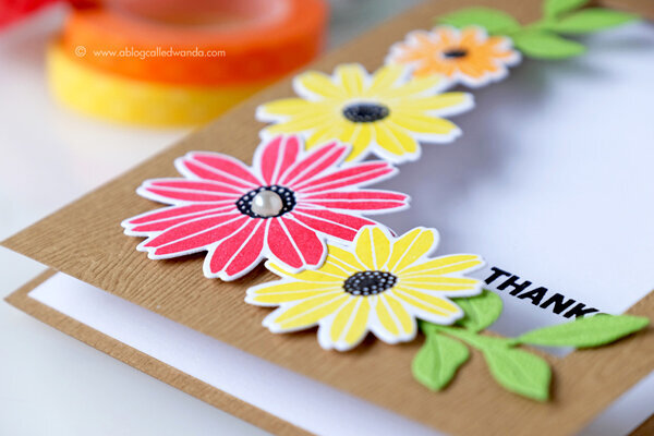 Happy Floral Card with Waffle Flower Stamps
