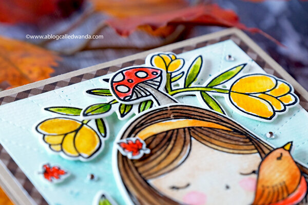 Autumn Princess - Fall Card with Waffle Flower Stamps