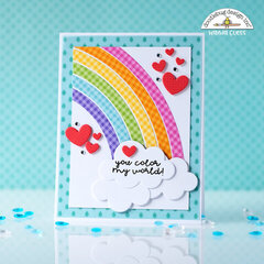 You Color My World Gingham Rainbow Card!