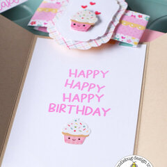 Doodlebug Birthday card, envelope and gift card holder