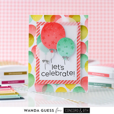 Let&#039;s Celebrate - birthday card with balloons