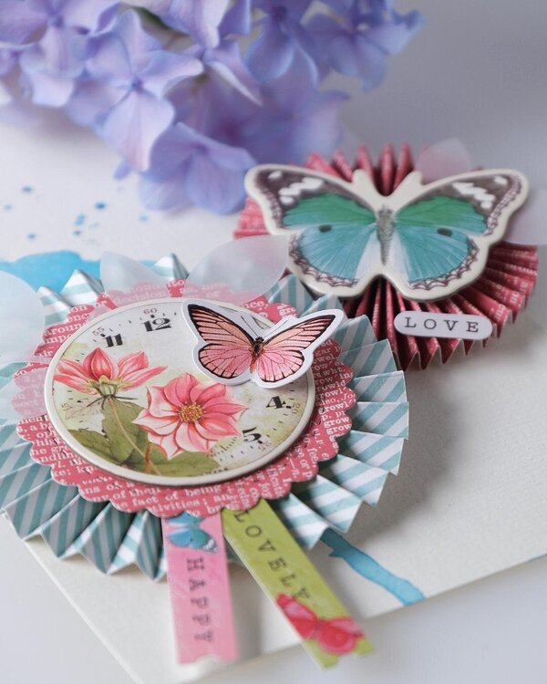 Pretty Package Rosettes with simple Stories