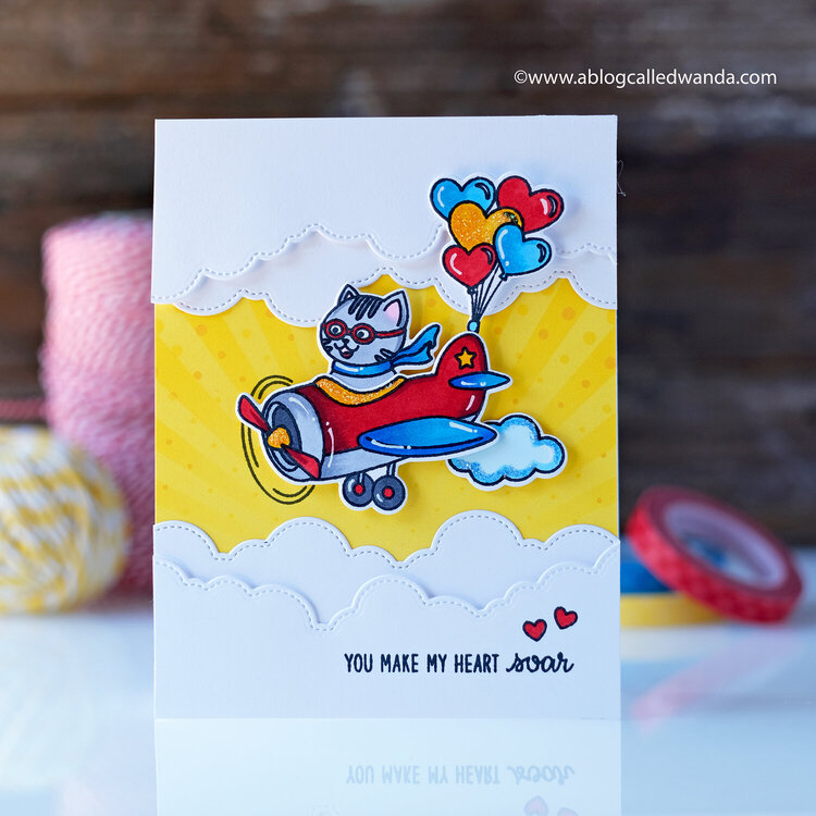 You make my heart soar! Cute airplane card!