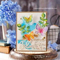 Flutter of watercolor butterflies card!