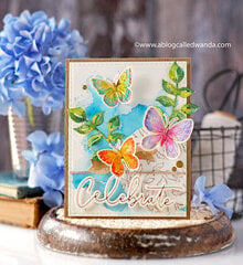 Flutter of watercolor butterflies card!