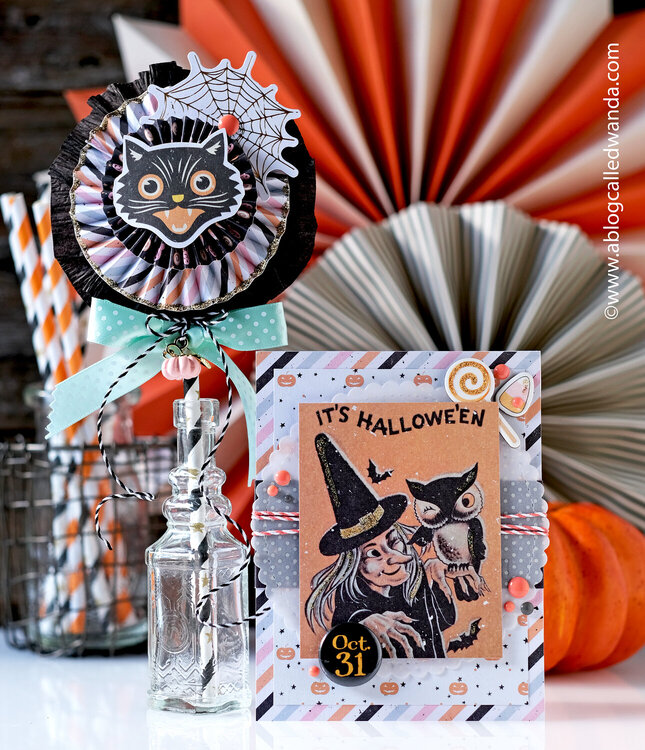 Vintage Halloween Decorations and Card