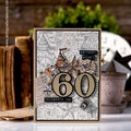 Masculine Birthday Card with Blueprint Stamps from Tim Holtz