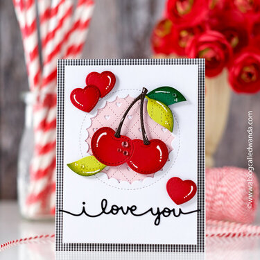 Cheerful Cherry Card for Valentine&#039;s Day