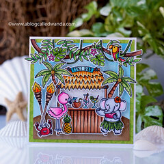 TIKI TIME! TROPICAL THEME CARD!