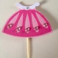 Princess Dress Cup Cake Toppers