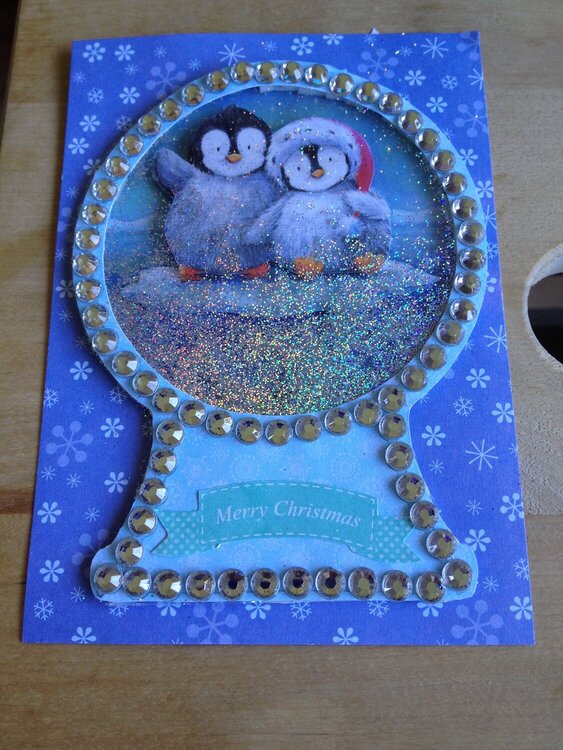 First snow globe shaker card