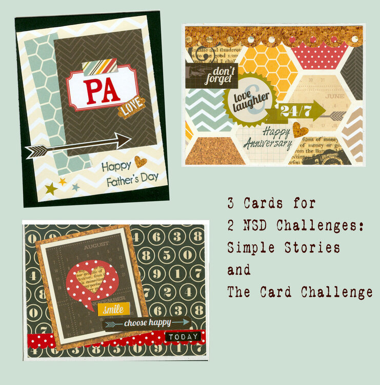 3 Cards or 2015 NSD Card Challenge &amp; Simple Stories Challenge