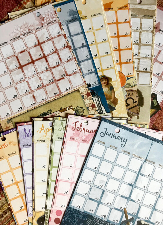 Altered Clipboard Calendar Pages
