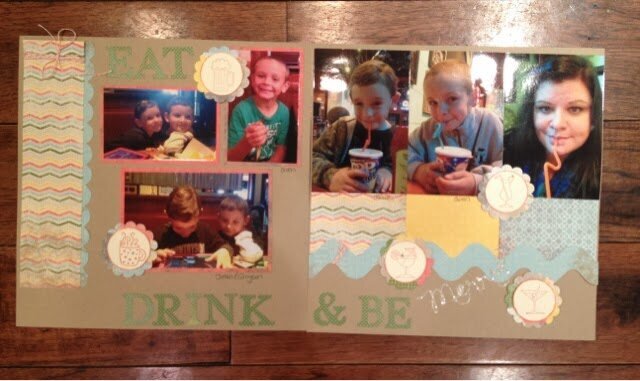 Using Stampin&#039; Up stamps in Scrapbooking- Eat, Drink and Be Merry