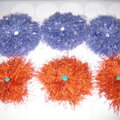Purple and Orange flowers for July Swap