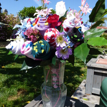 Sock flower bouquet!