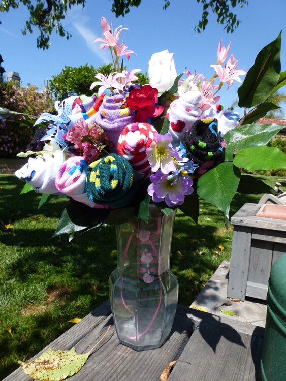 Sock flower bouquet!