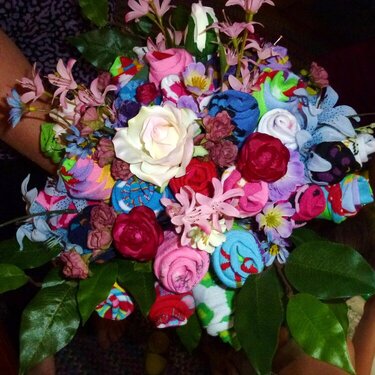 Sock bouquet - view from above.
