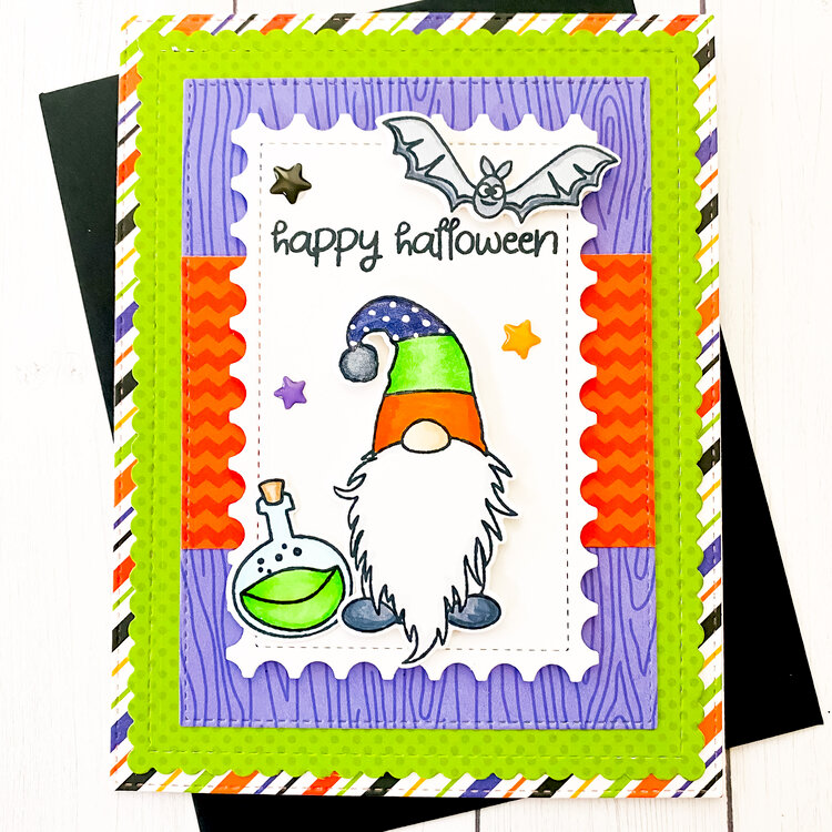 Gnome for Halloween Cards