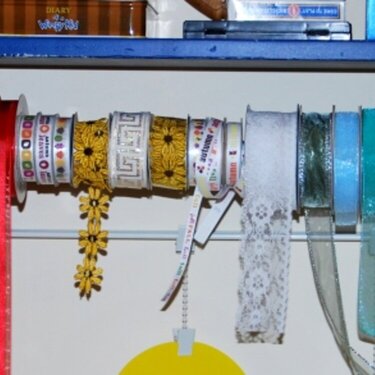 Innovative and inexpensive Ribbon organizer and storage idea