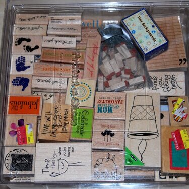 Wooden mounted Stamps storage and organizer idea