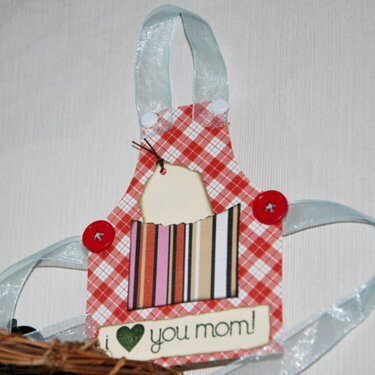 I luv u mon - apron handmade greeting card