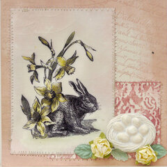 LaBlanche Stamp Company - Rabbit with Daffodils