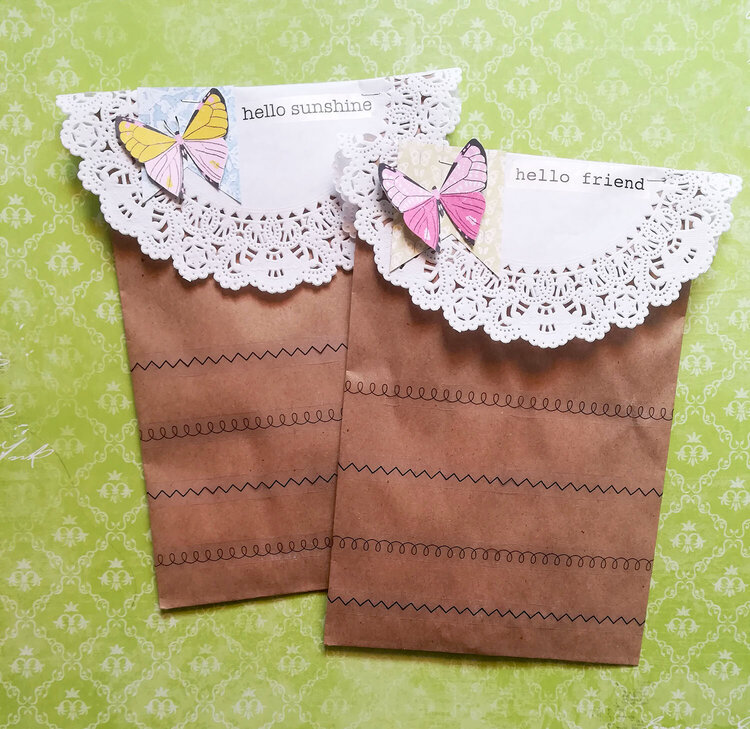 Handmade bookmarks and their gift bags