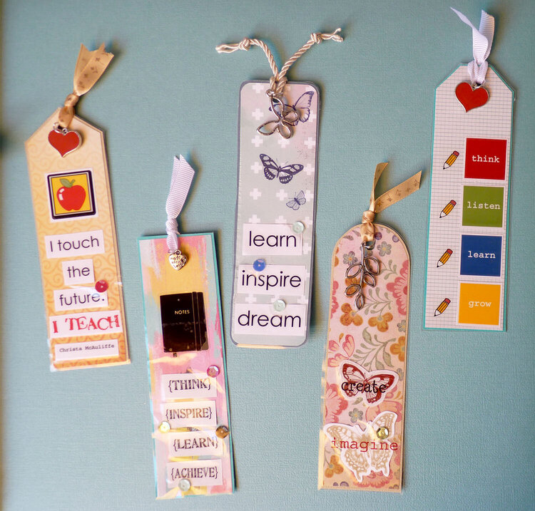 Laminated bookmarks - back to school project