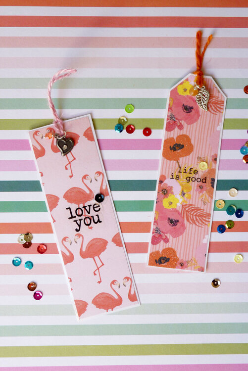 Handmade bookmarks and their gift bags