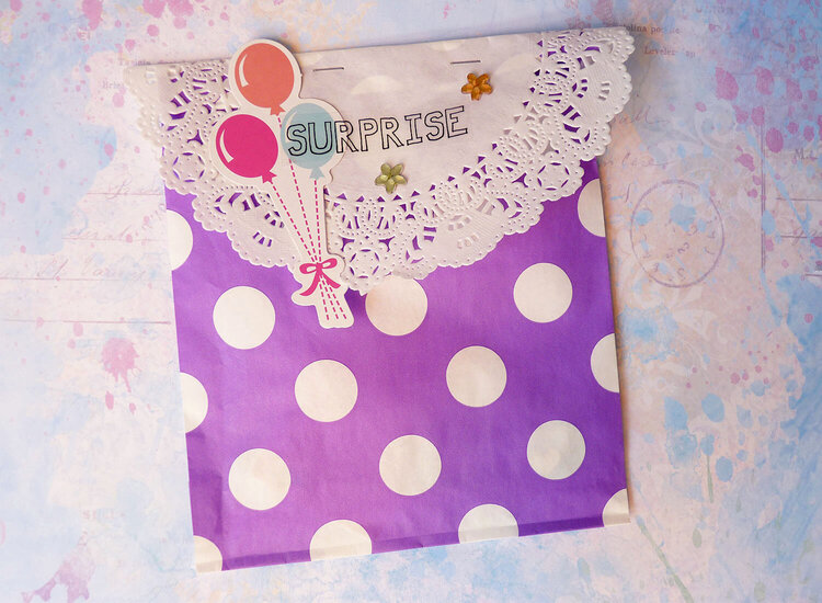 Birthday package with SRM Stickers patterned bag